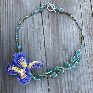 Hand made one of a kind flower Necklace